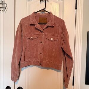 American Eagle Rose Corduroy button up jacket Sz M